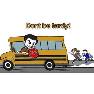 Dont be Tardy Crazy School Bus Driver Mens VinDicktive Grey Short Sleeve T Shirt